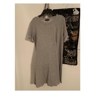 Grey T-shirt Midi Dress, Size-Large